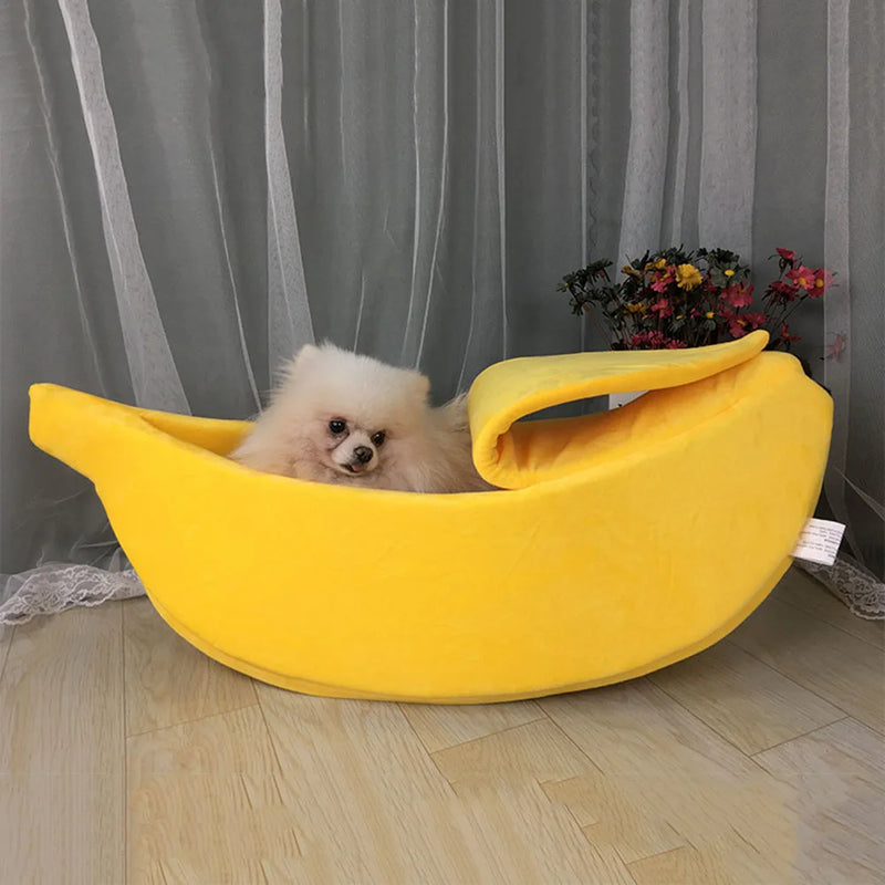 Cama Banana para Cães e Gatos - Fácil de Lavar