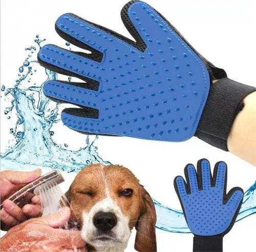 Luva 3 em 1: Para Banho, Pentear e Massagear - Para Cães & Gatos